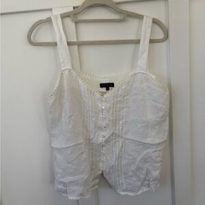 1. State White linen tank size large